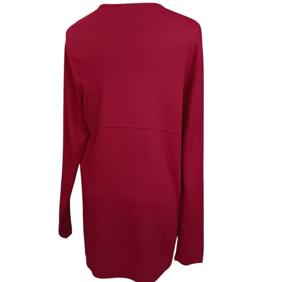J.JILL Sweater Tunic Top Small Flowy Red Soft Staple Basic Casual Career Travel - Picture 7 of 7